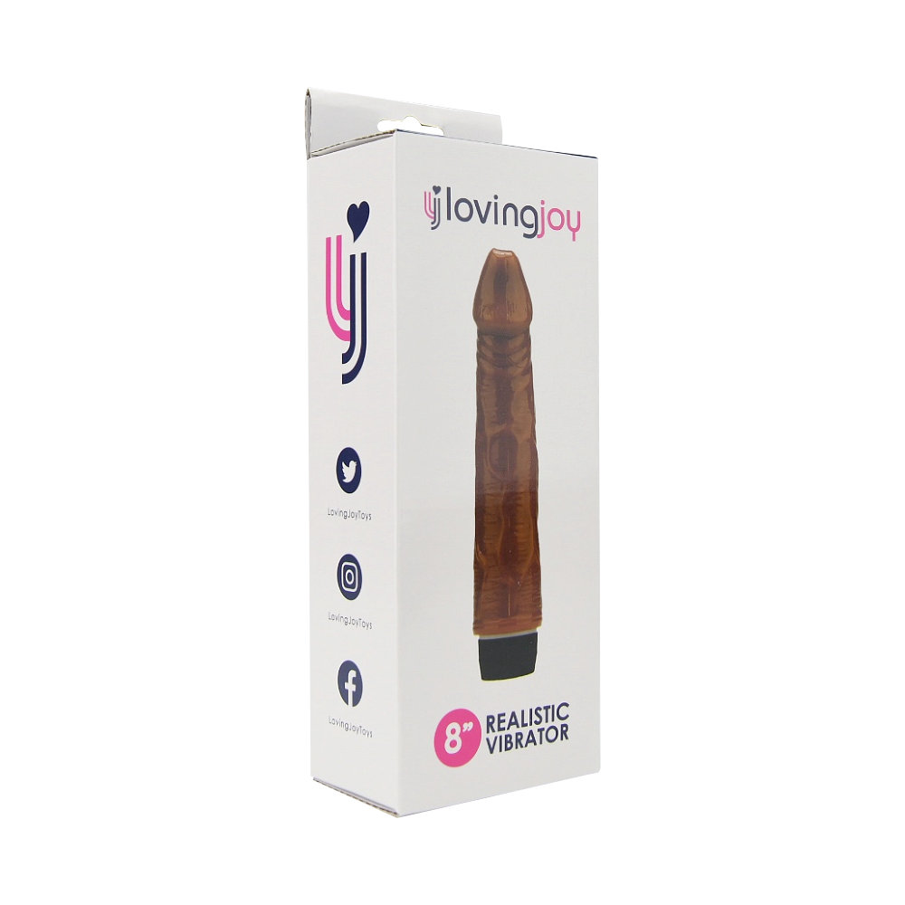 n12400-loving-joy-8-inch-realistic-vibrator-brown-pkg-2