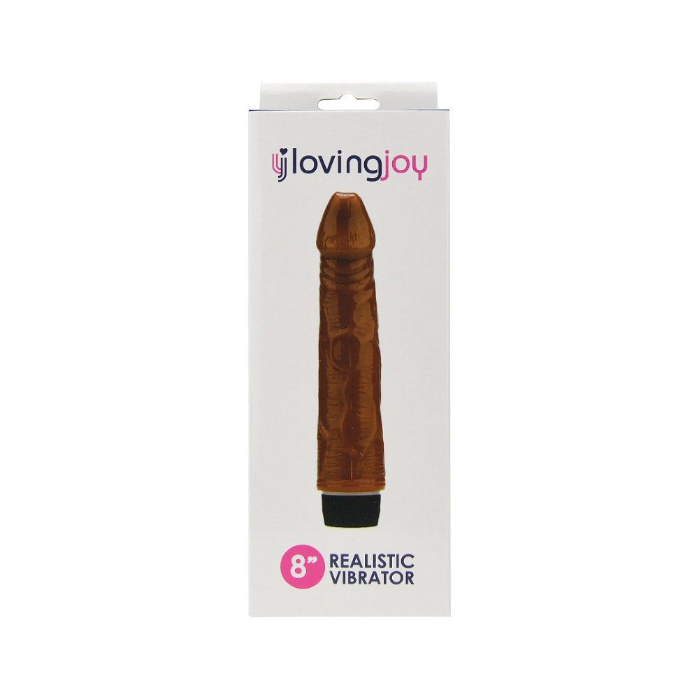 n12400-loving-joy-8-inch-realistic-vibrator-brown-pkg