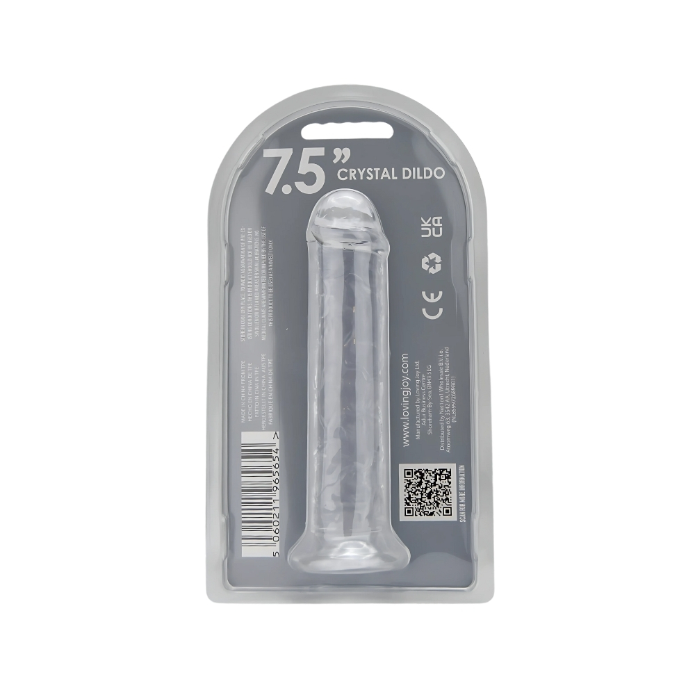 n12183-loving-joy-7-5-inch-suction-cup-dildo-clear-pkg-bk-hr
